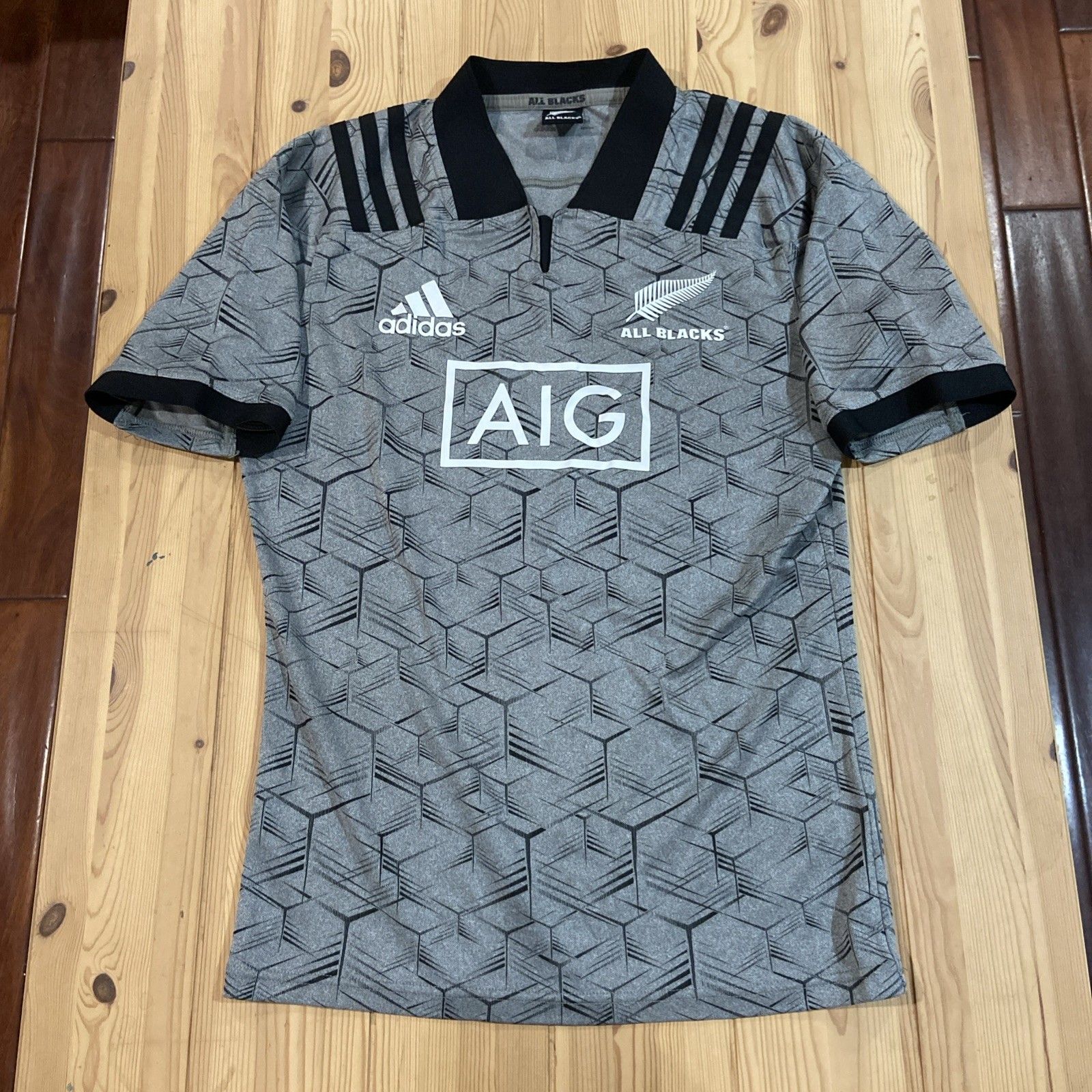 Adidas 2018 All Blacks Rugby Solid Jersey Gray Men's M